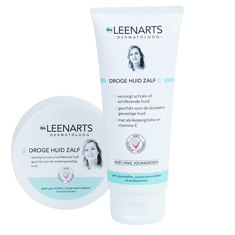 droge huid zalf pot en tube van Drs Leenarts dermatoloog