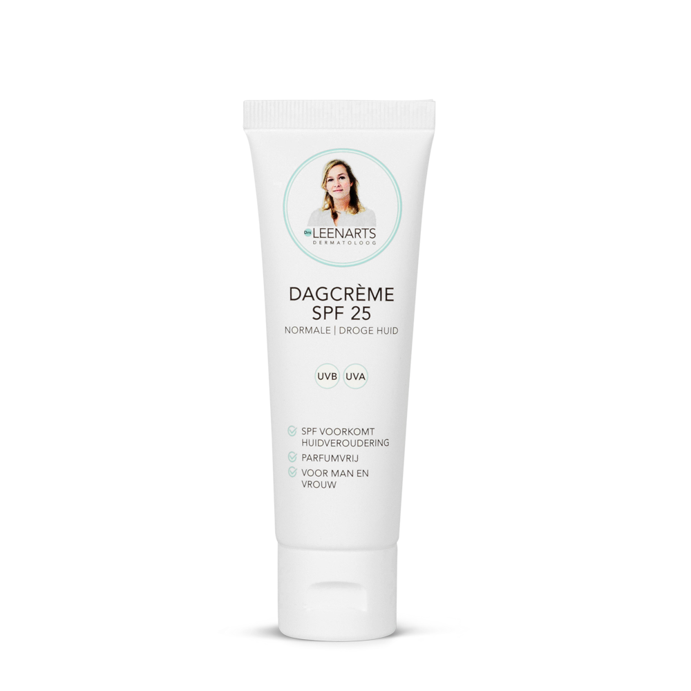 Dagcrème SPF 25 (50 ml) | Drs Leenarts | Gezichtscrème met UV-filters (factor 25) in een pompje. Voor normale en droge huid. Parfumvrij afbeelding