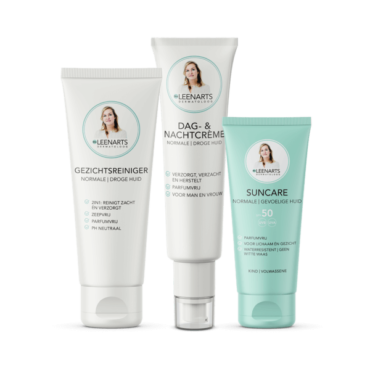 Packshot van Drs Leenarts Care and protect facecare set.